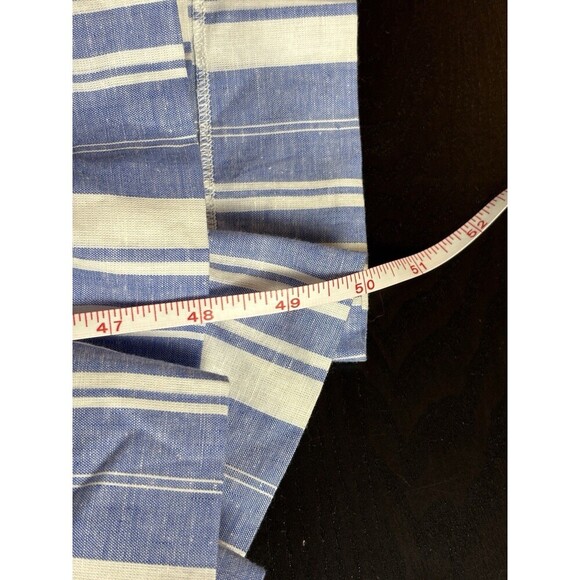 5 a 7 Cinq a Sept Addy Maxi Dress Blue White Stripe 14 Ruffled Halter Neck - Picture 11 of 12